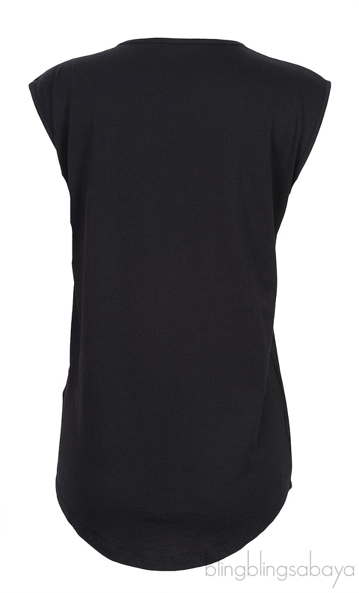 Black Printed Sleeveless Top