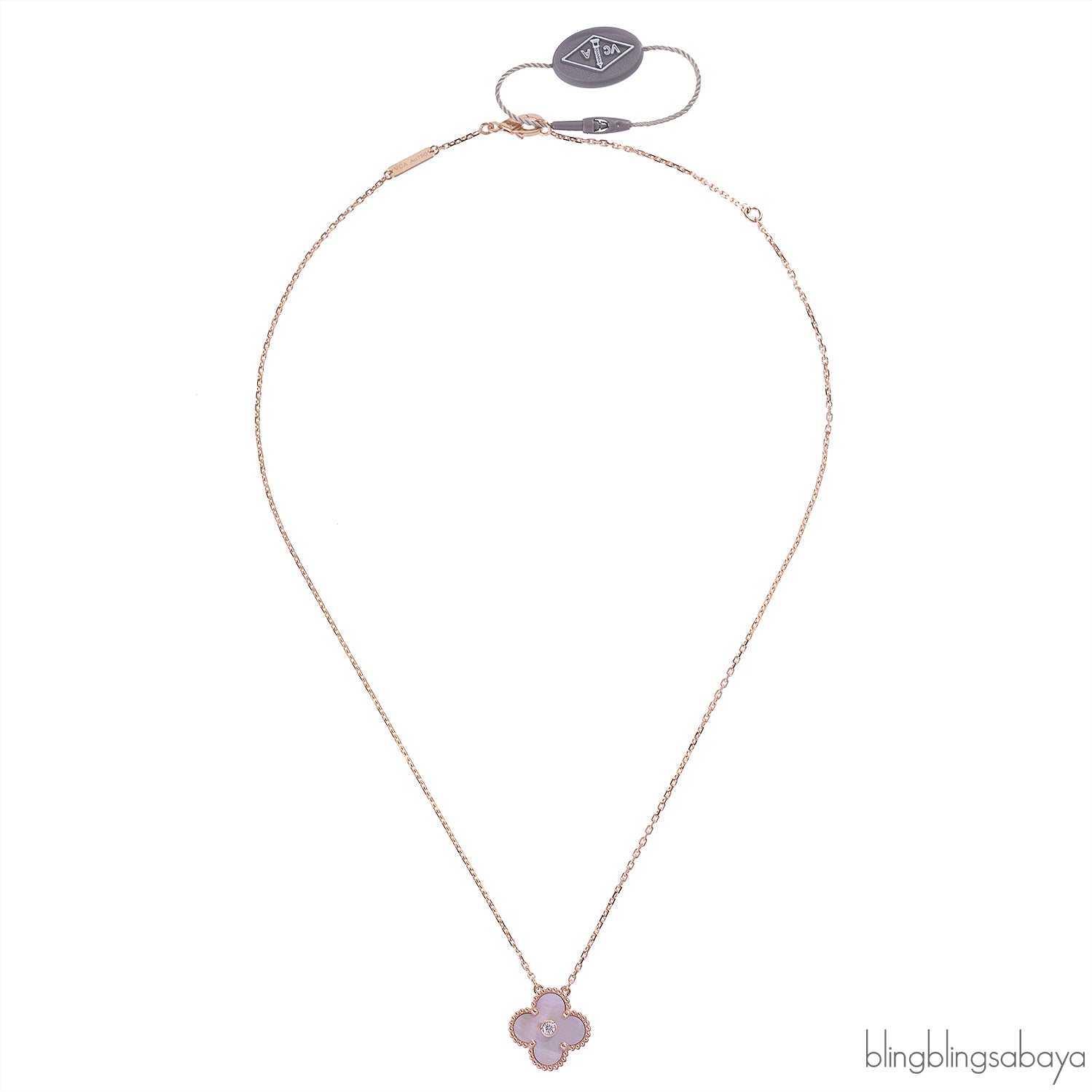 Van Cleef & Arpels Vintage Alhambra Pink Mother of Pearl Rose Gold 2025 Holiday Pendant