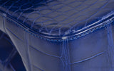 Classic Blue Iris Crocodile Jumbo Flap Bag