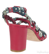 Chanel Camellia Strappy Pearl Red Sandals