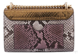 Padlock Metallic Python Shoulder Bag