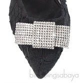 Dolce & Gabbana Black Lace Crystal Bow Heels