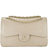 Jumbo CC Beige Crocodile Bag