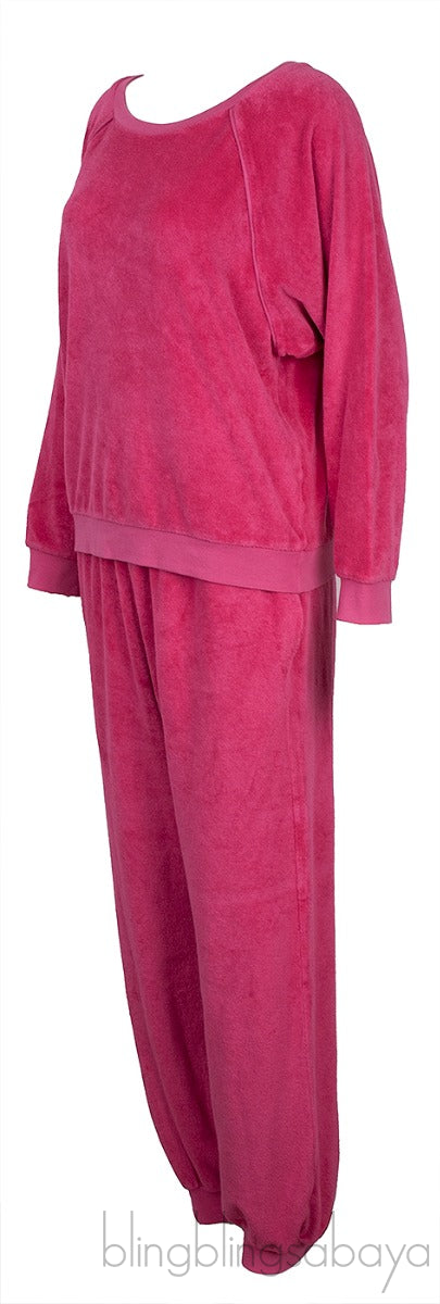 Fuchsia Raglan Sweatshirt & Track Pants
