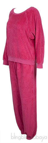 Fuchsia Raglan Sweatshirt & Track Pants