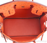 Birkin 30 Orange Ostrich PHW
