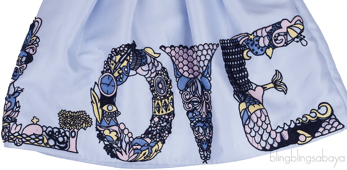 Pale Blue Love Skirt