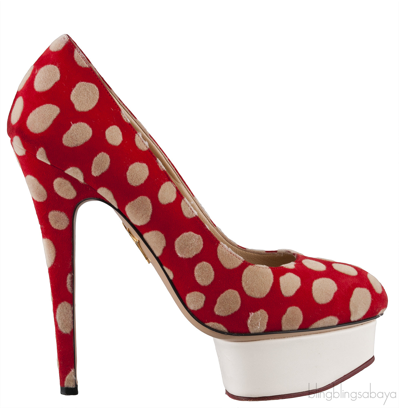 Polka Dot Red Platform Heels