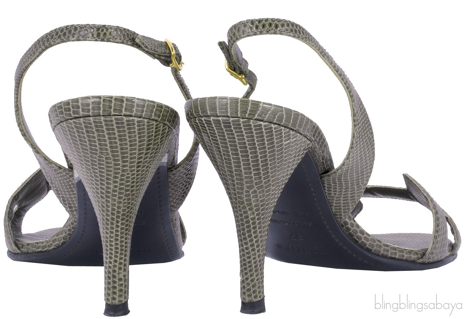 Night 90 Lizard Slingback Heels