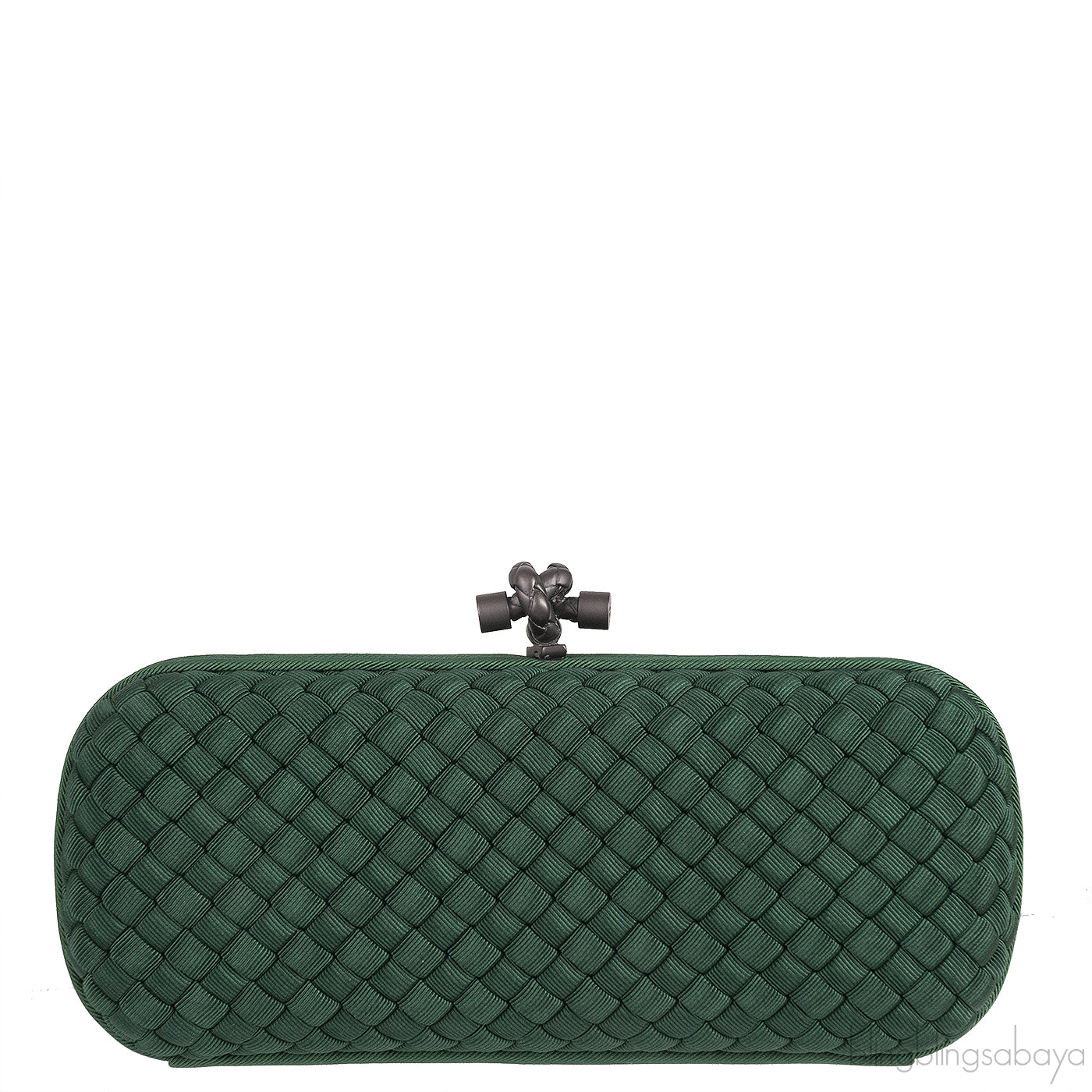Emerald Green Intrecciato Knot Clutch