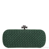 Emerald Green Intrecciato Knot Clutch