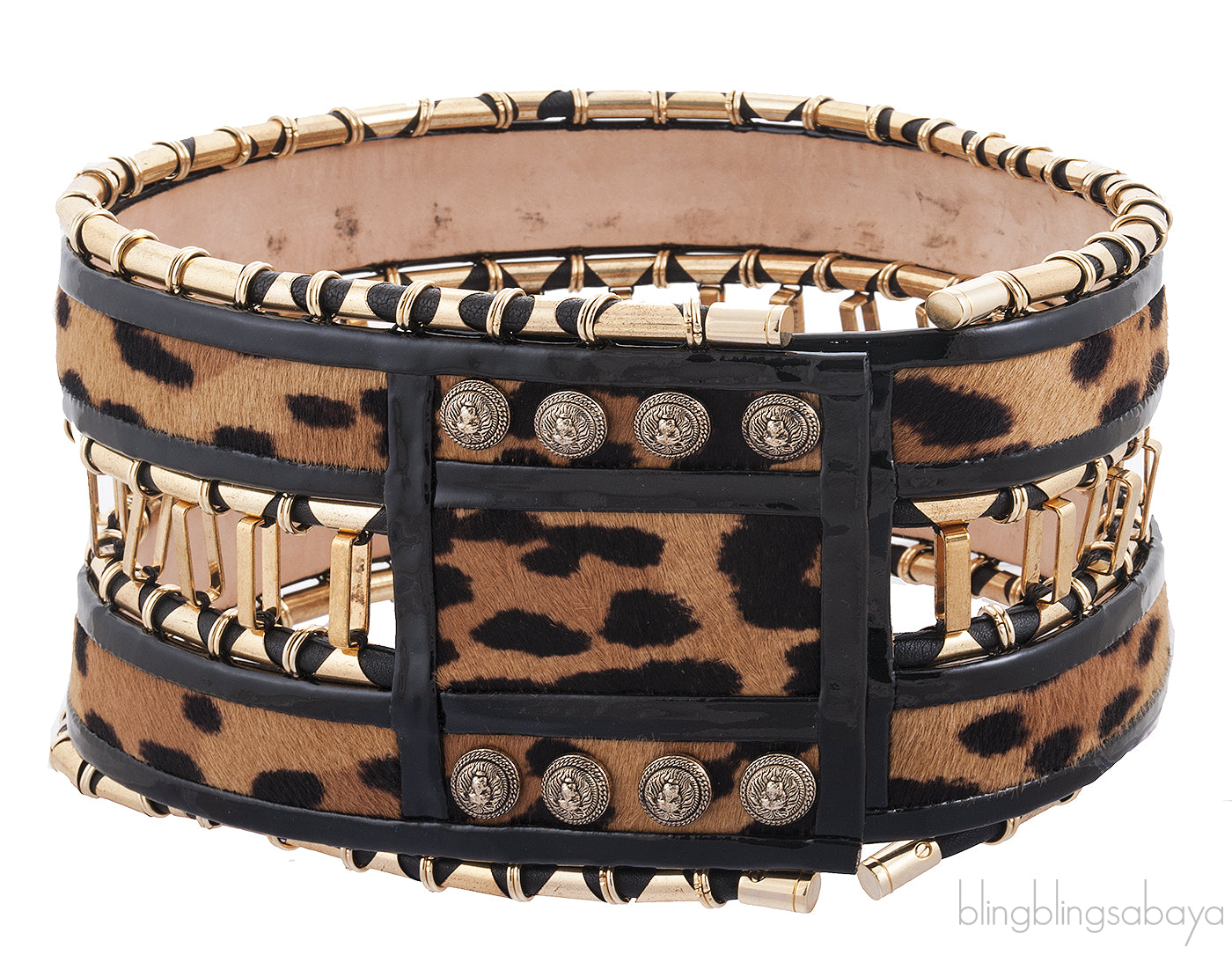 Embellished Leopard-print Waist Belt*