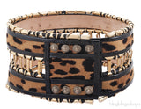 Embellished Leopard-print Waist Belt*