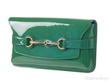 Gucci Bright Bit Green Patent Clutch