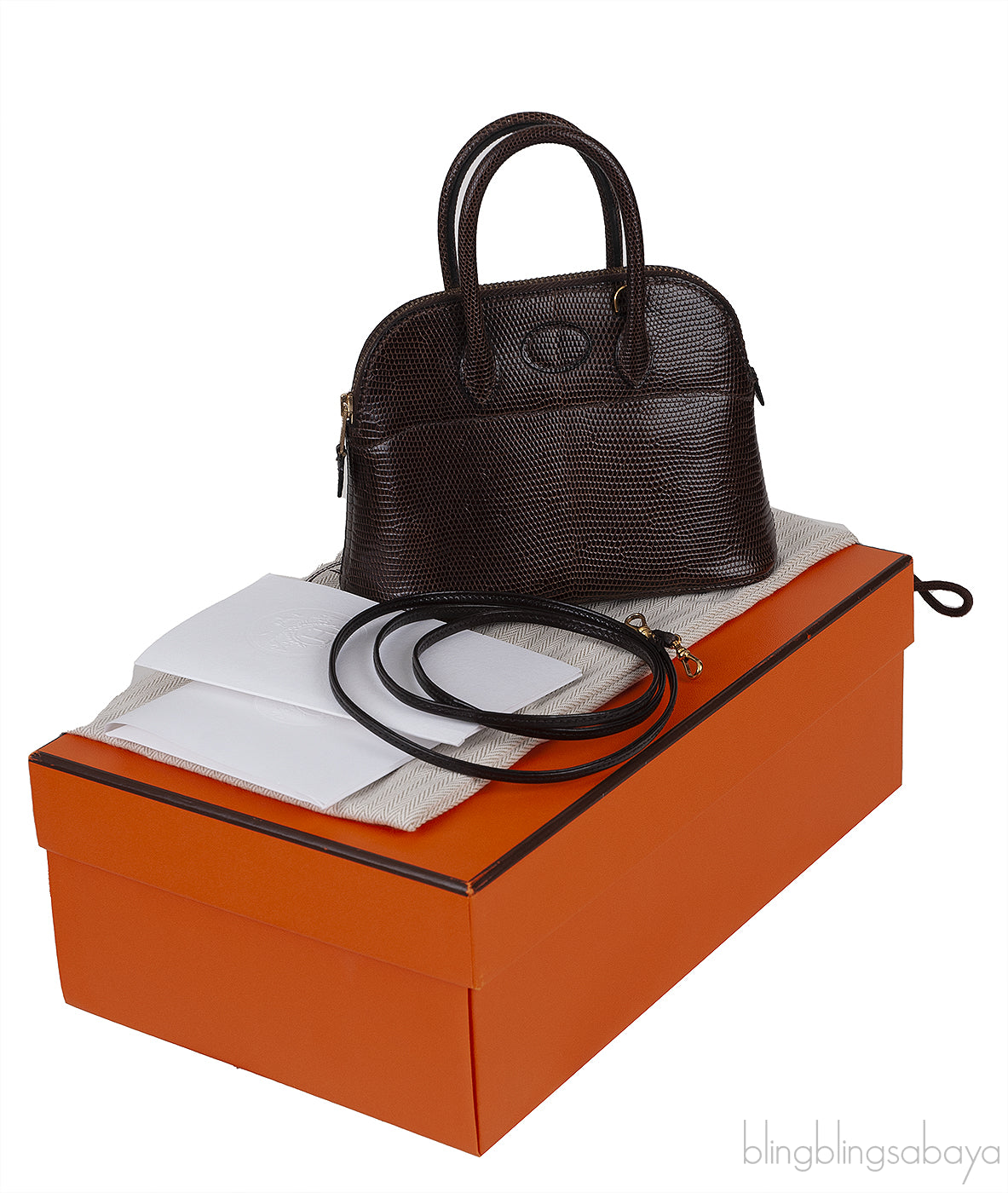 Hermes Bolide Micro 16 Brown Lizard GHW