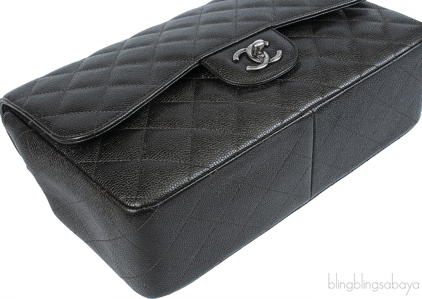 Chanel Charcoal Grey Caviar Jumbo Flap Bag