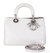 Christian Dior Diorissimo Metallic White Mini Tote Bag