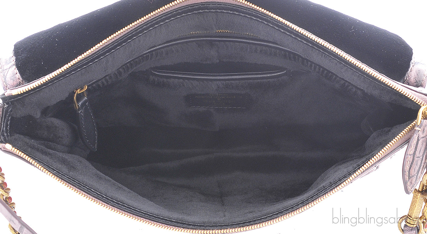 Ecrin Pochette Crocodile Chain Flap