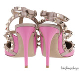 Pink Rockstud Pointed Toe Heels