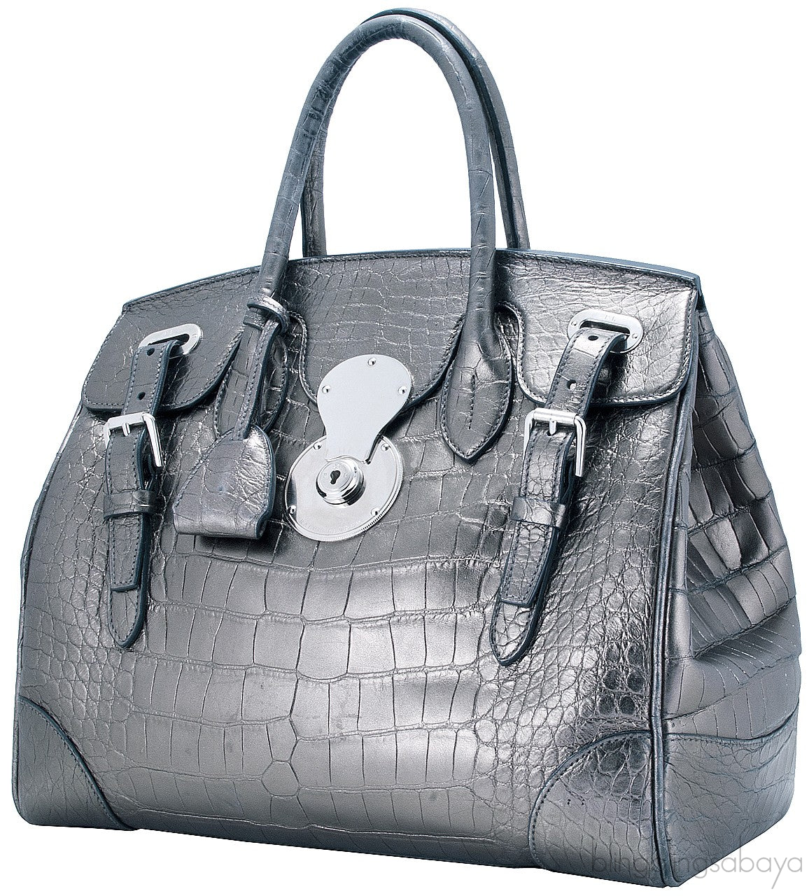 Ricky Metallic Silver Alligator Bag