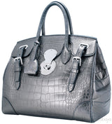 Ricky Metallic Silver Alligator Bag