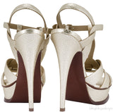 Tribute Gold Textured Leather Heels