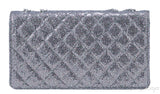 2.55 Silver Quilted Glitter Flap Bag