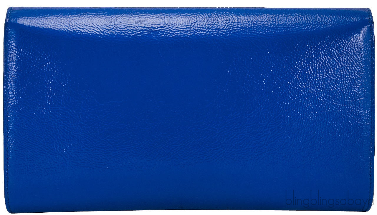 Blue Patent Leather Clutch