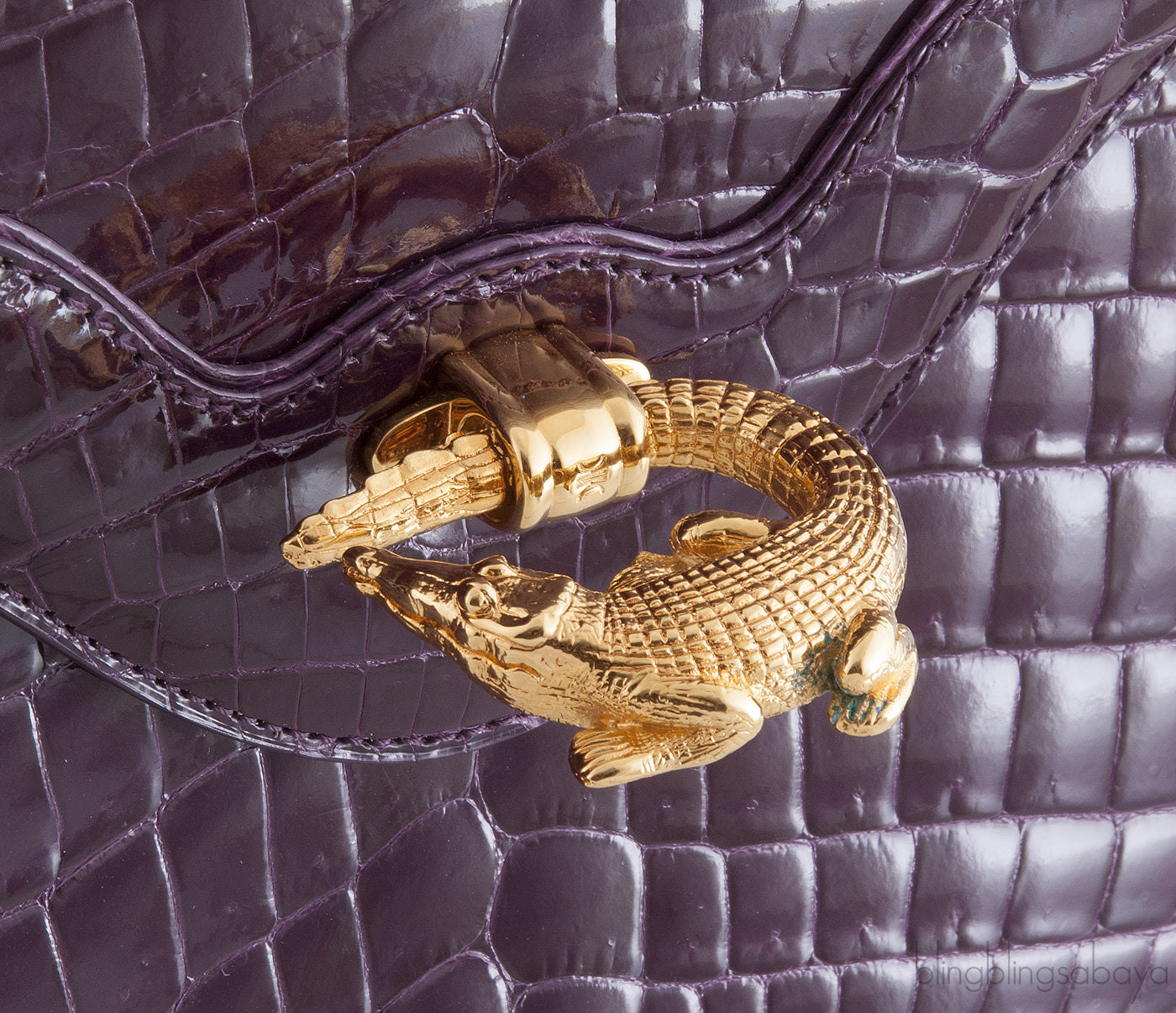 Signature Amethyst Crocodile Bag