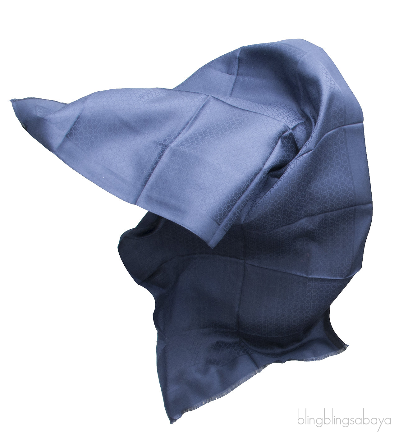 Dark Blue Logo Printed Scarf