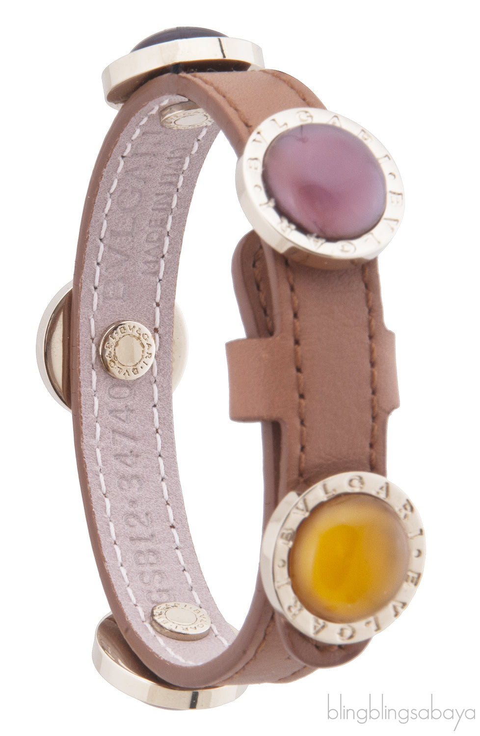 Multi-color Stone Leather Bracelet
