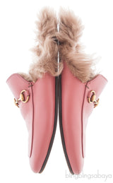 Pink Princetown Fur Slide