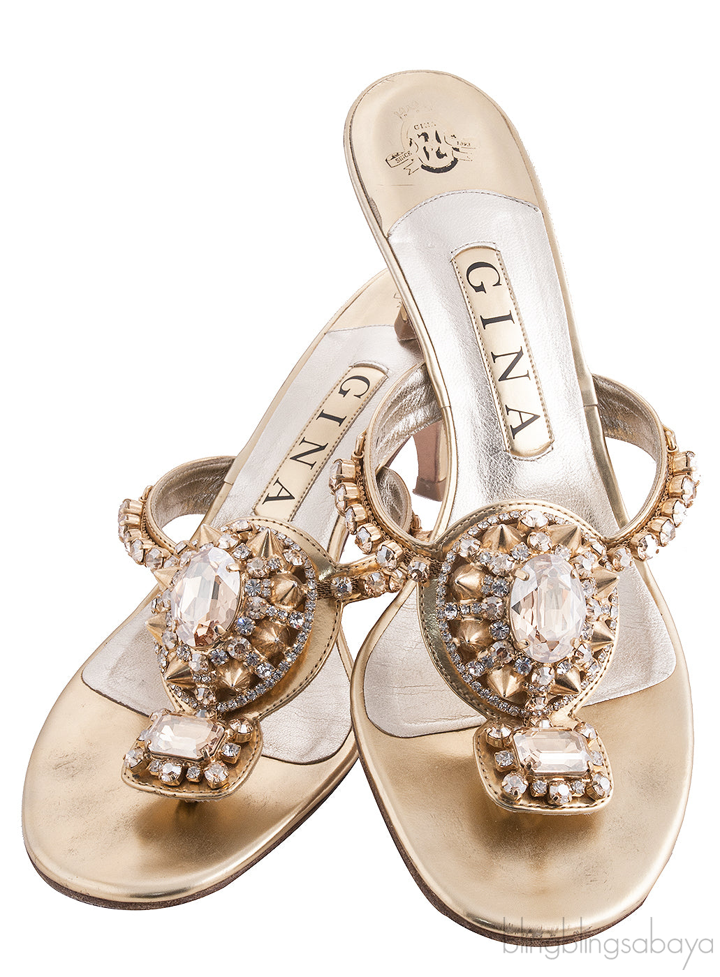 Gold Crystal Embellished Sandals