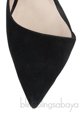 Black Suede Pointed Toe Heels