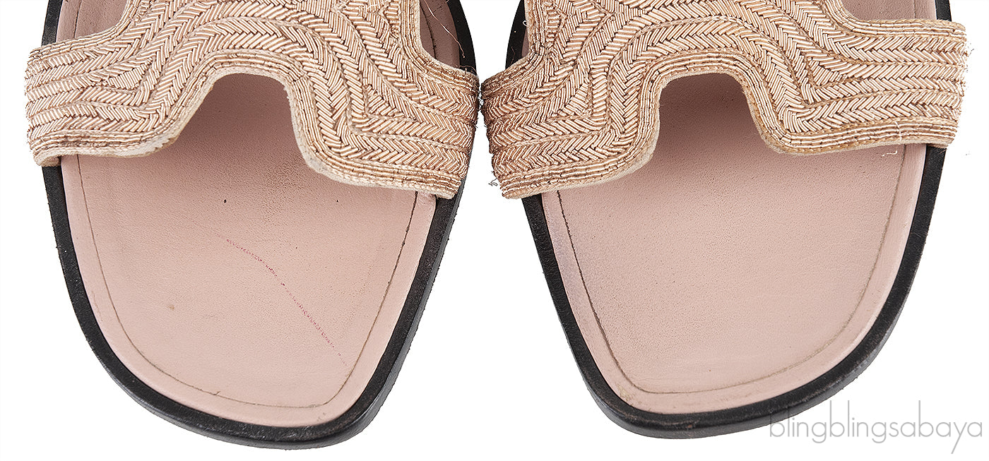 Embroidered Fabric Oran Sandals