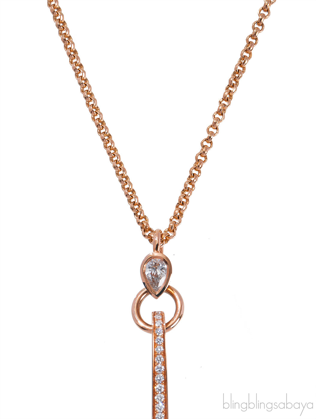 Hermes Clou de Forge Rose Gold Diamond Pendant
