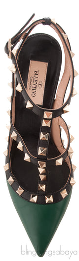 Emerald Green Matte Rockstud Heels