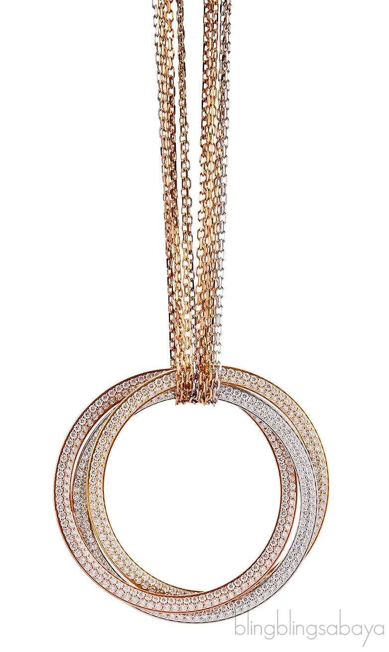 Trinity Tricolor Diamond Necklace