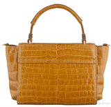 Camel Brown Crocodile Handbag