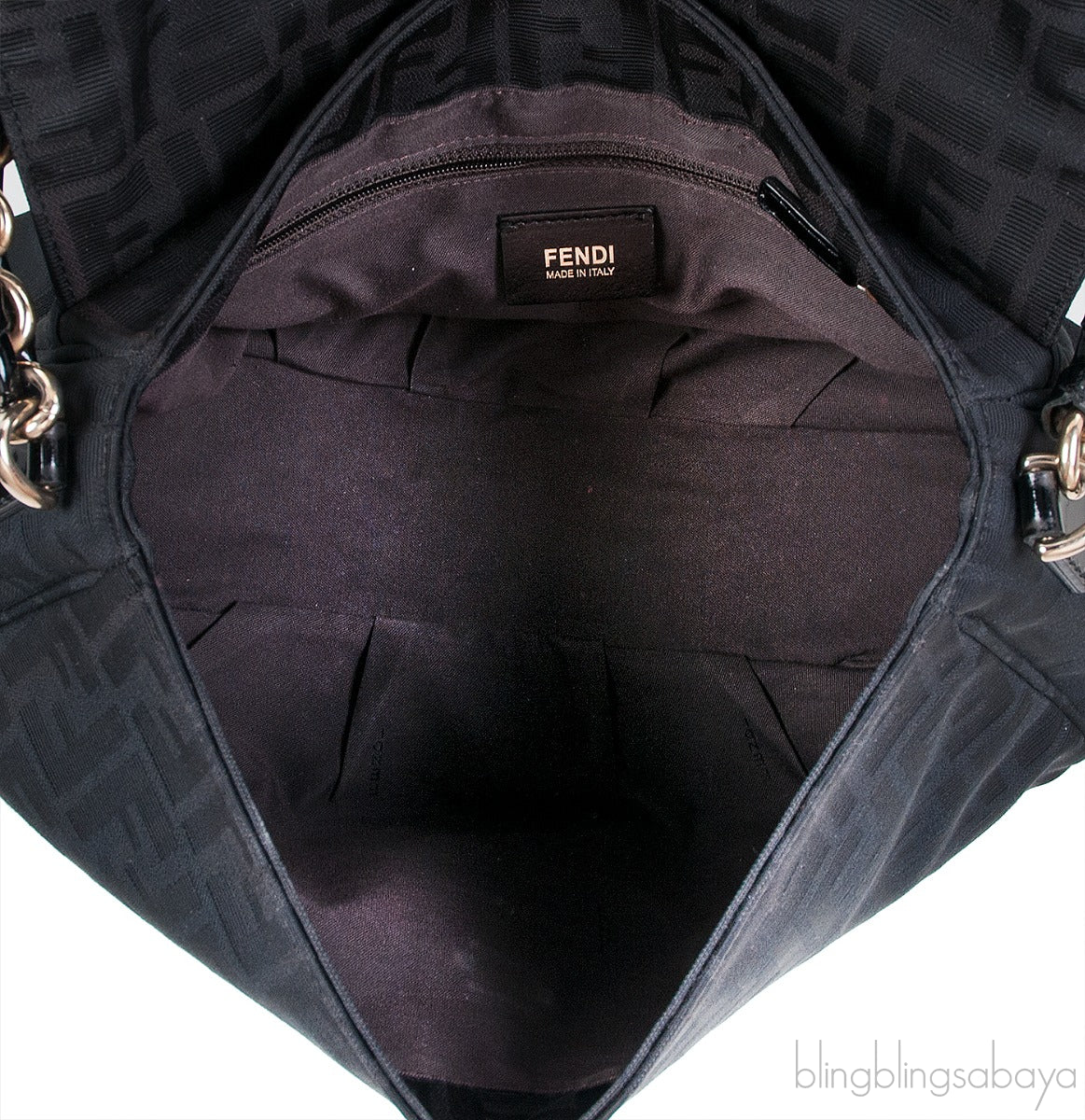 Fendi Zucca Mia Buckle Shoulder Bag