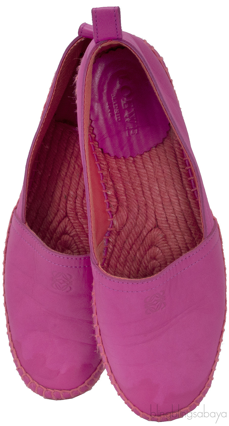 Fuchsia Pink Leather Espadrille