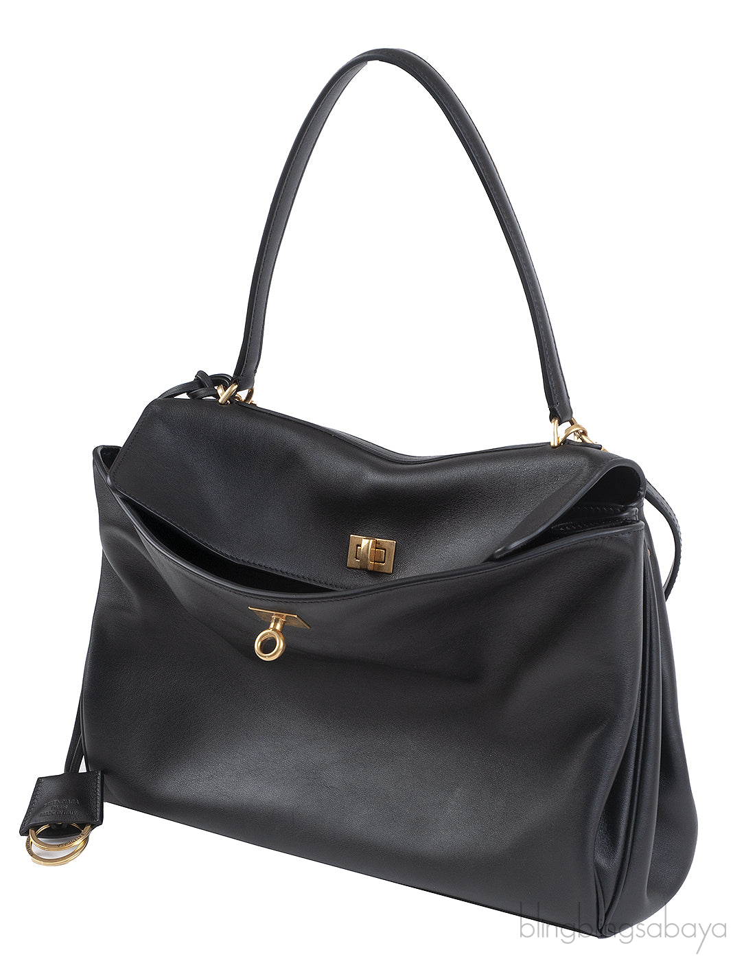 BALENCIAGA BLACK MEDIUM RODEO HANDBAG