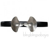 Black Sculptural Metal Bow Belt