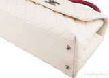 Coco White Caviar w/ Red Lizard Handle bag