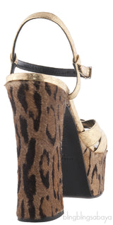 Gold Python Candy Platform Sandals