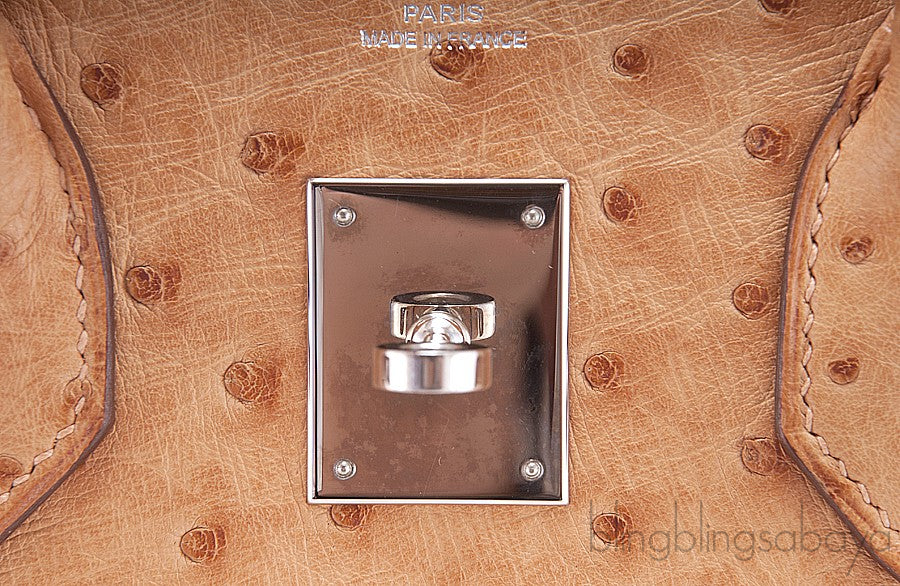 Birkin 30 Gold Ostrich PHW