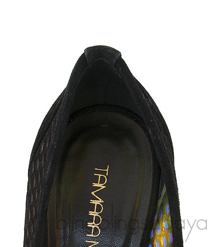 Metallic Gold Perforated Heels