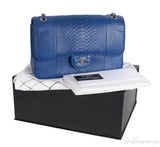 Chanel Classic Blue Python Jumbo Flap Bag