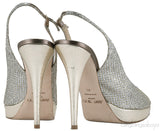 Champagne Glitter Mesh Slingback