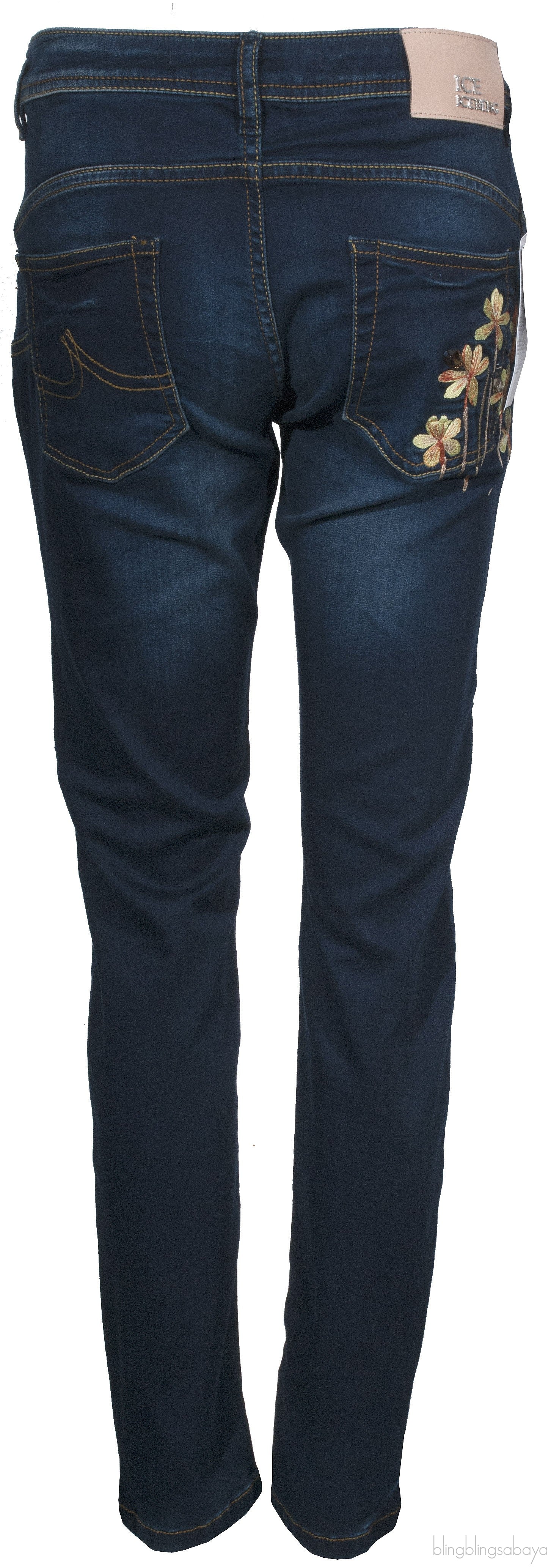 Floral Embroidered Blue Jeans